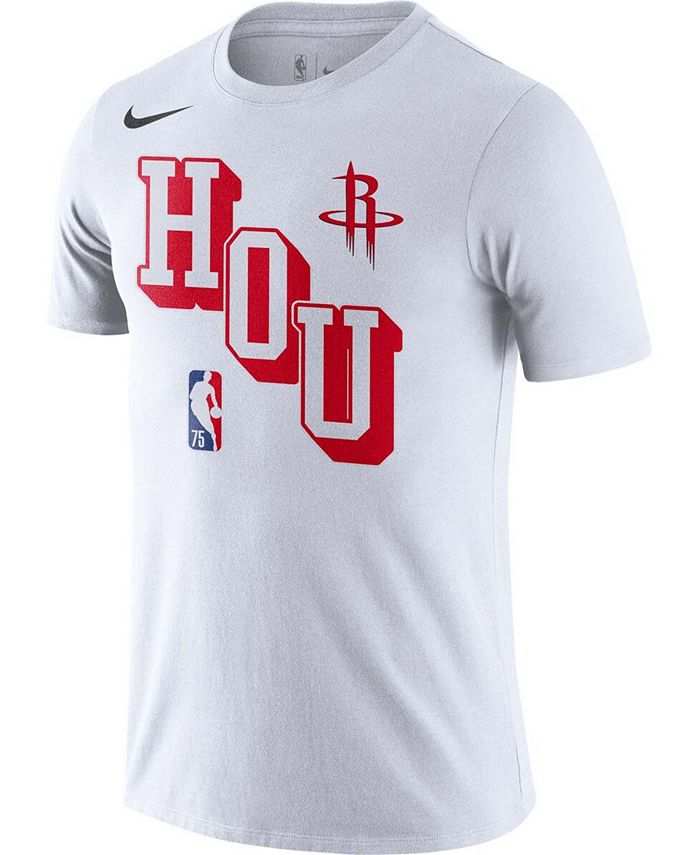 Nike Men's White Houston Rockets Courtside Performance Block T-shirt ...