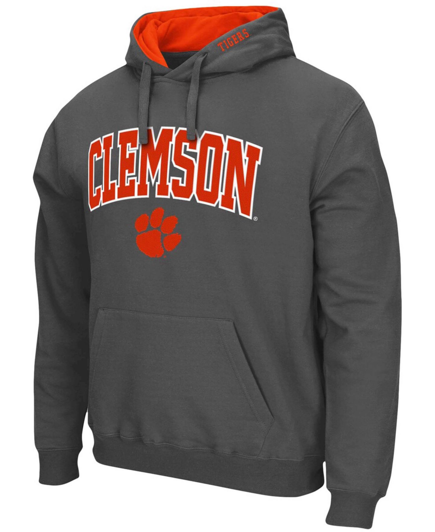 Мужское худи Colosseum Clemson Tigers Arch and Logo 3.0 Pullover, цвет: Угольный — фото 3