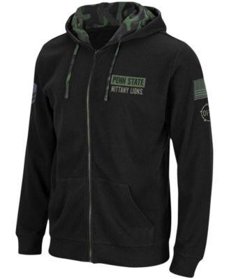 Men's Black Penn State Nittany Lions OHT Military-Inspired Appreciation Waffle Full-Zip Hoodie