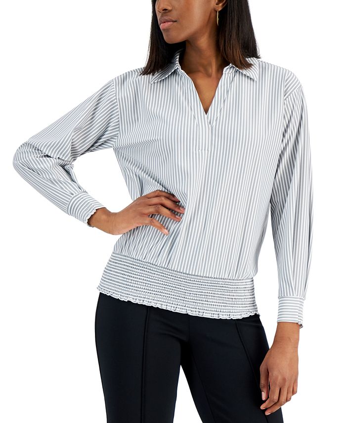 Striped Banded-Hem Top, Created for Macy's