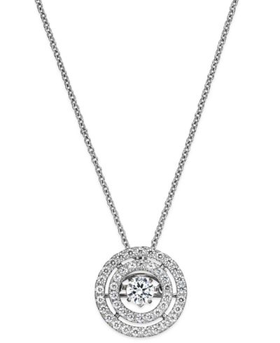 diamond necklace pendant circle gold twinkling star necklaces macys jewelry macy 14k ct double yellow