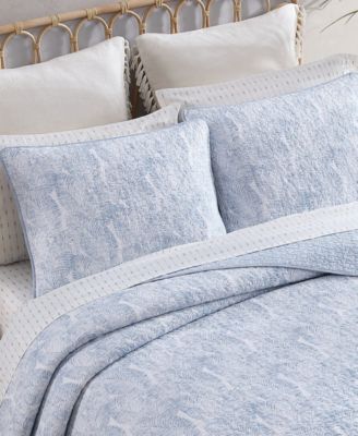 CLOSEOUT! Distressed Water Leaves 3-Pc. Quilt Set, King