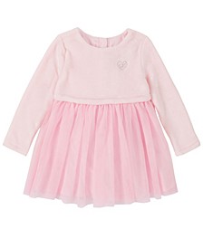 Toddler Girls Faux Fur and Mesh Skirted Dress