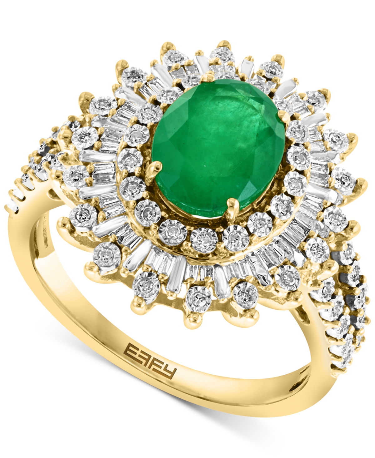 Effy Ruby (1-7/8 ct. t.w.) & Diamond (1/4 ct. t.w.) Halo Statement Ring in 14k White Gold (Also in Sapphire and - Emerald
