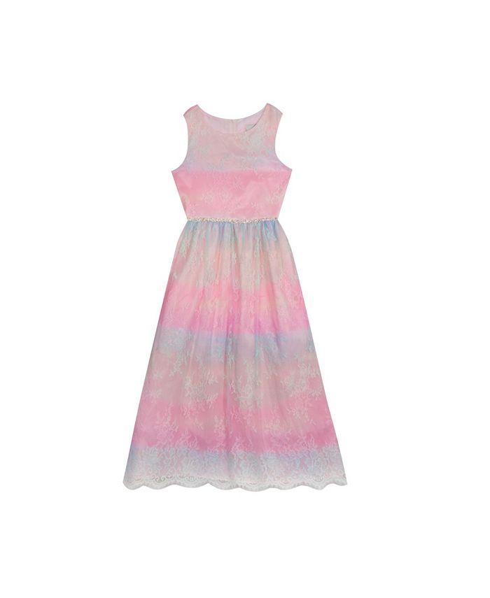 Rare Editions Big Girls Ombre Lace Dress with Rhinestone Trim Macy s