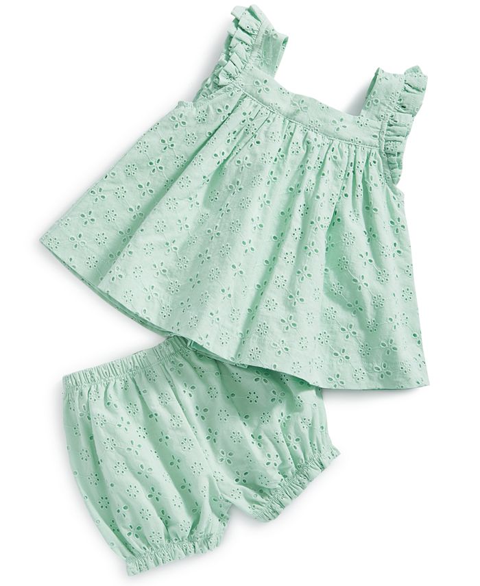 First Impressions Baby Girls Top Leggings Set Outfit Size 3-6 Months White Green 