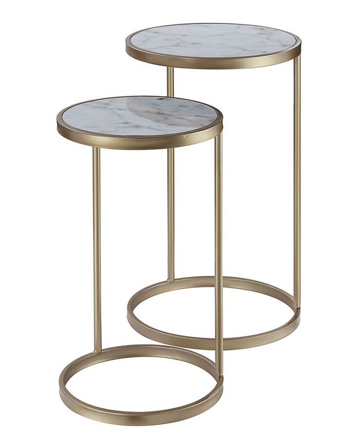 Convenience Concepts Gold Coast Faux Marble Nesting End Tables Macy's