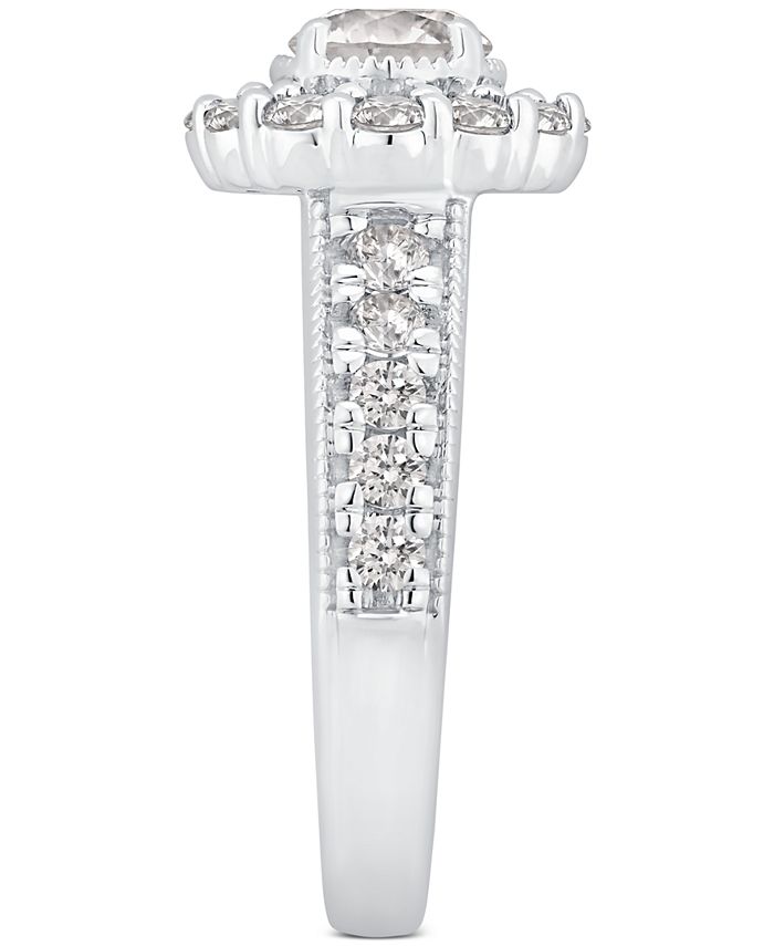 Macy's - Diamond Halo Engagement Ring (2 ct. t.w.) in 14k White Gold