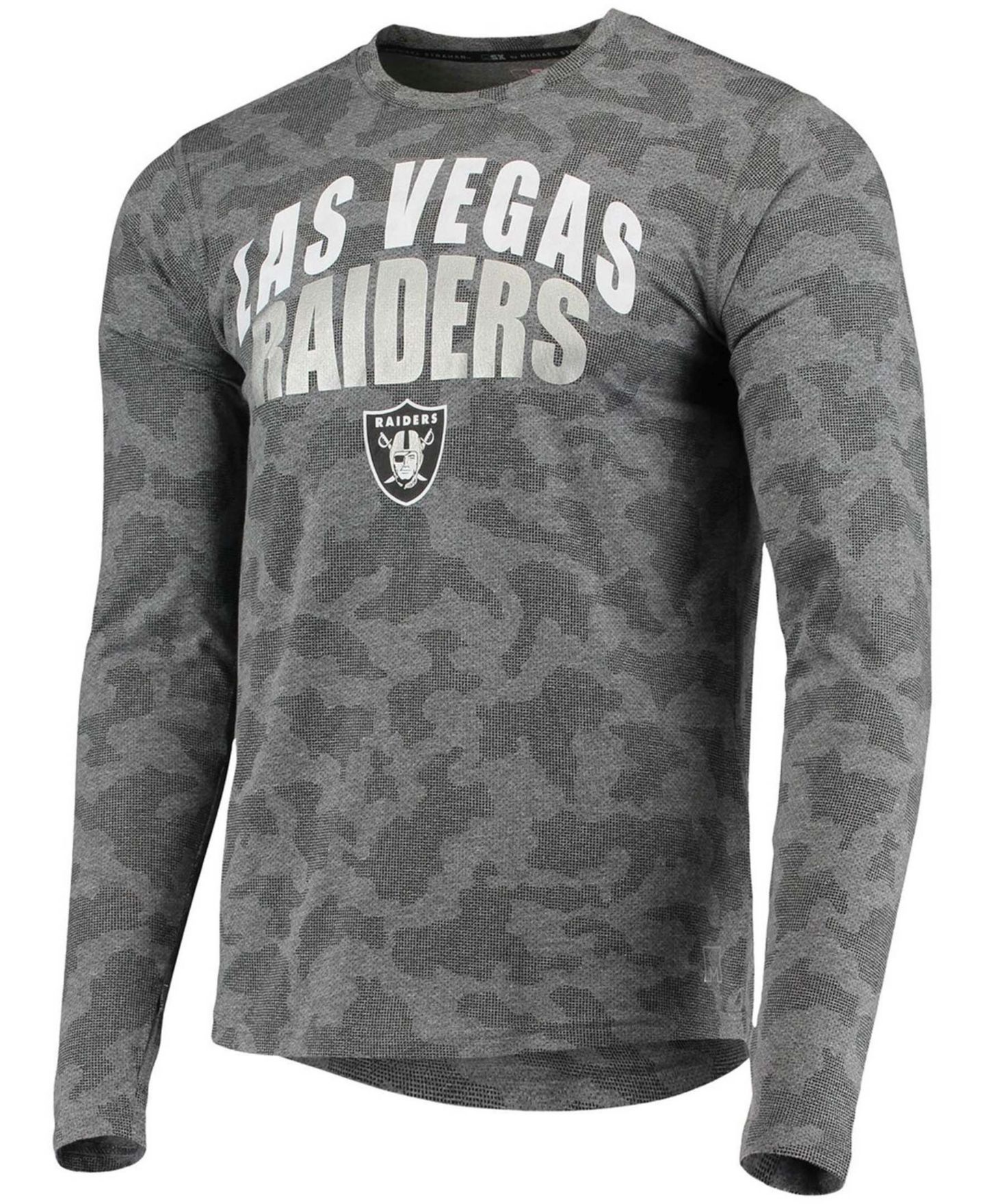 Мужская футболка MSX by Michael Strahan Black Las Vegas Raiders Camo Performance Long Sleeve — фото 4