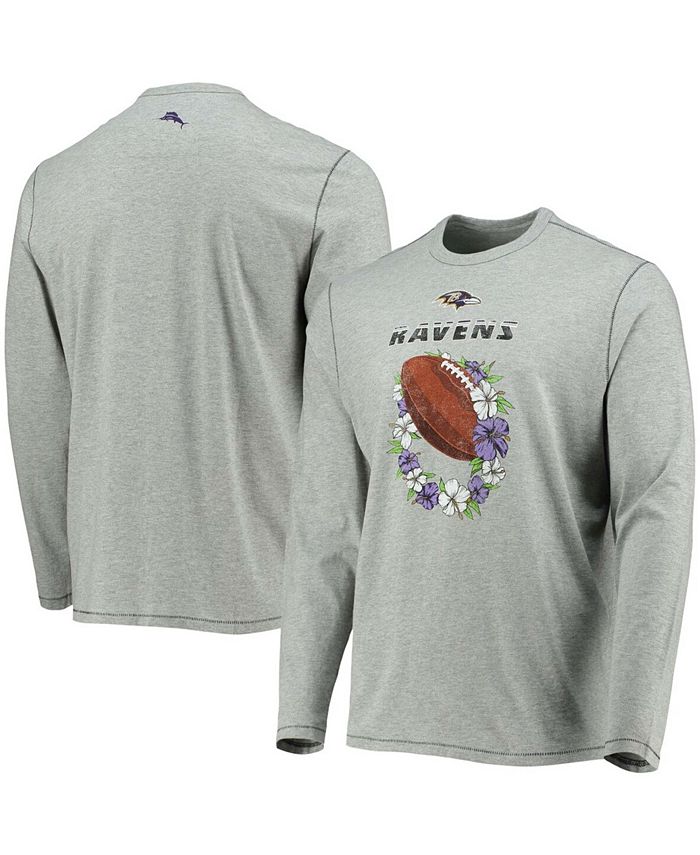 Tommy Bahama Men's Heathered Gray Baltimore Ravens Sport Lei Pass Long  Sleeve T-shirt - Macy's