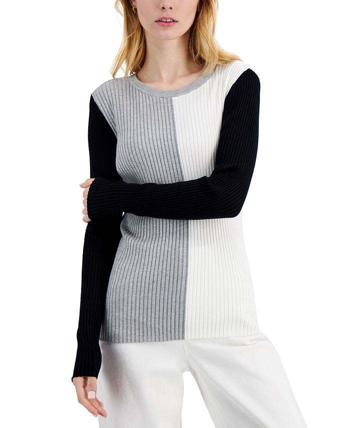 INC International Concepts Women's Scoop-Neck Ribbed Sweater, Created for  Macy's - Macy's