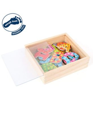 Small Foot Wooden Toys Colorful Wooden Magnetic Letters in Travel Box