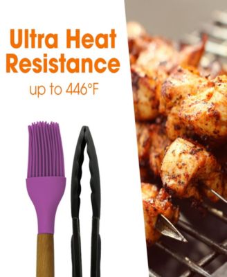 Silicone Spatula with Wooden Handles Set, 12 Pieces