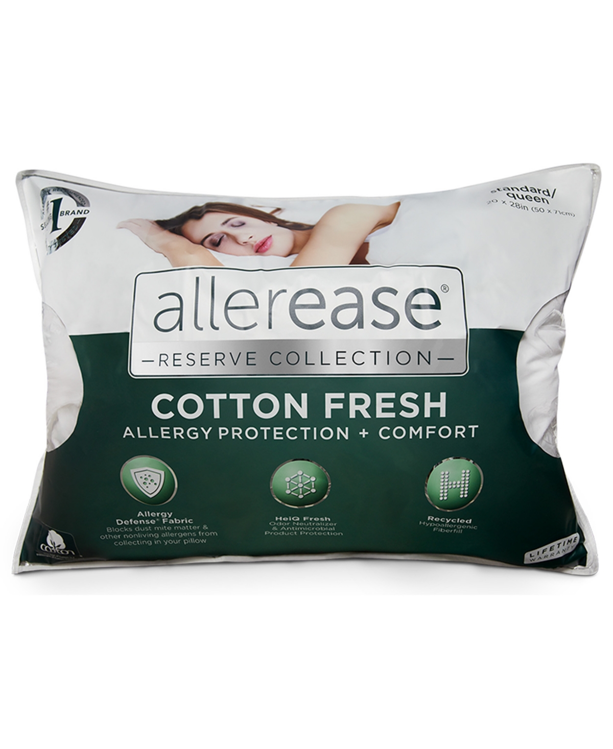 13476010 AllerEase Reserve Cotton Fresh Pillow, Standard/Qu sku 13476010
