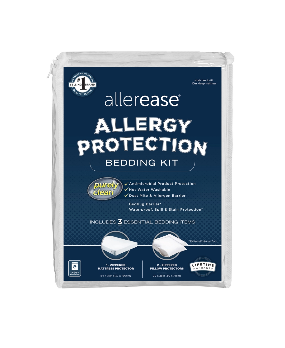 AllerEase The Bedroom Mattress Protector and Pillow Protector 3 Piece Kit,