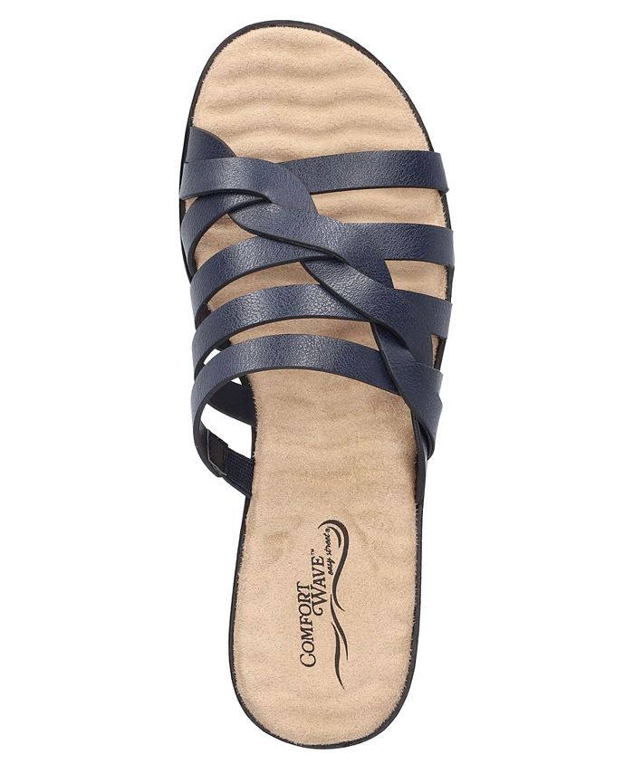 Easy Street Women's Comfort Wave Sheri Slide Sandals - Macy's