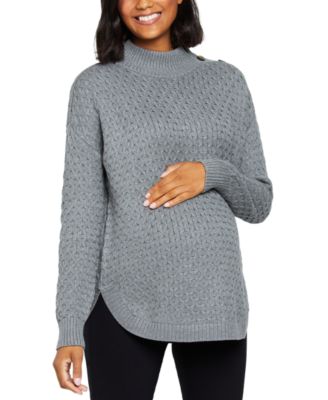 Motherhood Maternity - Stitched Mock-Neck Maternity Sweater