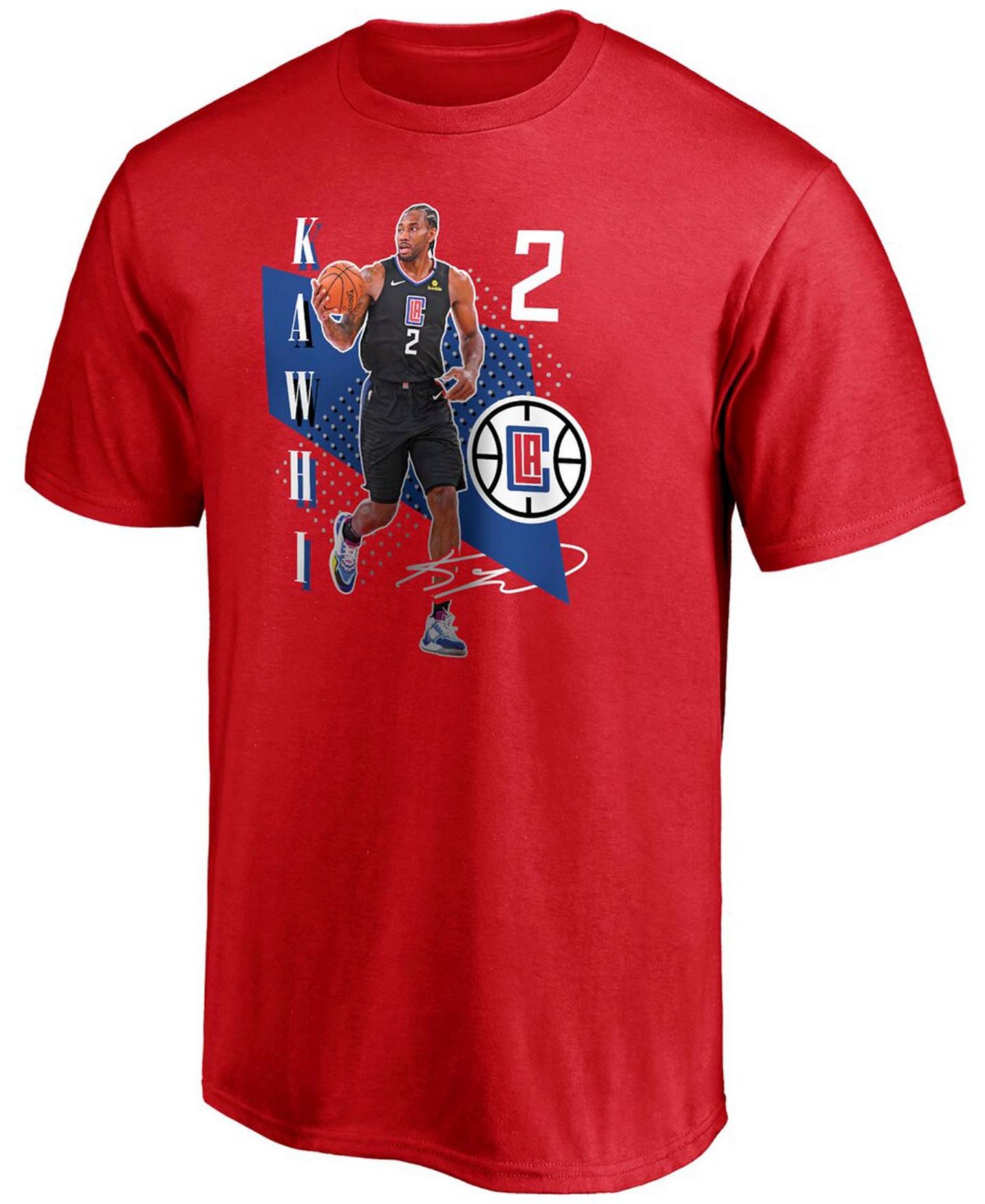 Мужская футболка Fanatics Kawhi Leonard Red LA Clippers Pick Roll — фото 3