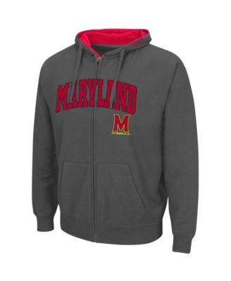 Men's Charcoal Maryland Terrapins Arch Logo 3.0 Full-Zip Hoodie