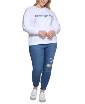 Calvin Klein Jeans - Trendy Plus Size Paint-Splatter Sweatshirt