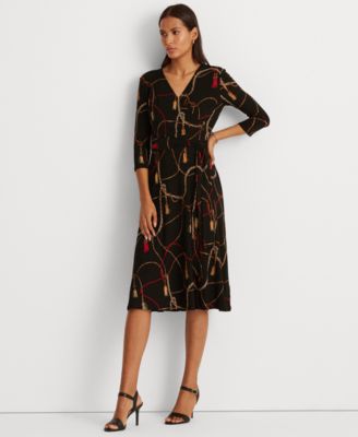 lauren ralph lauren surplice jersey dress