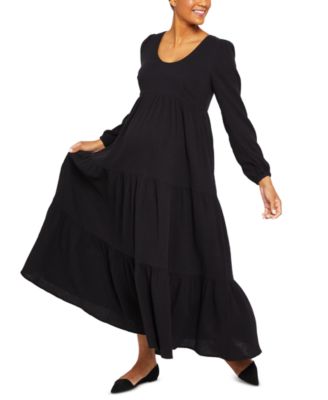 motherhood maternity black maxi dress