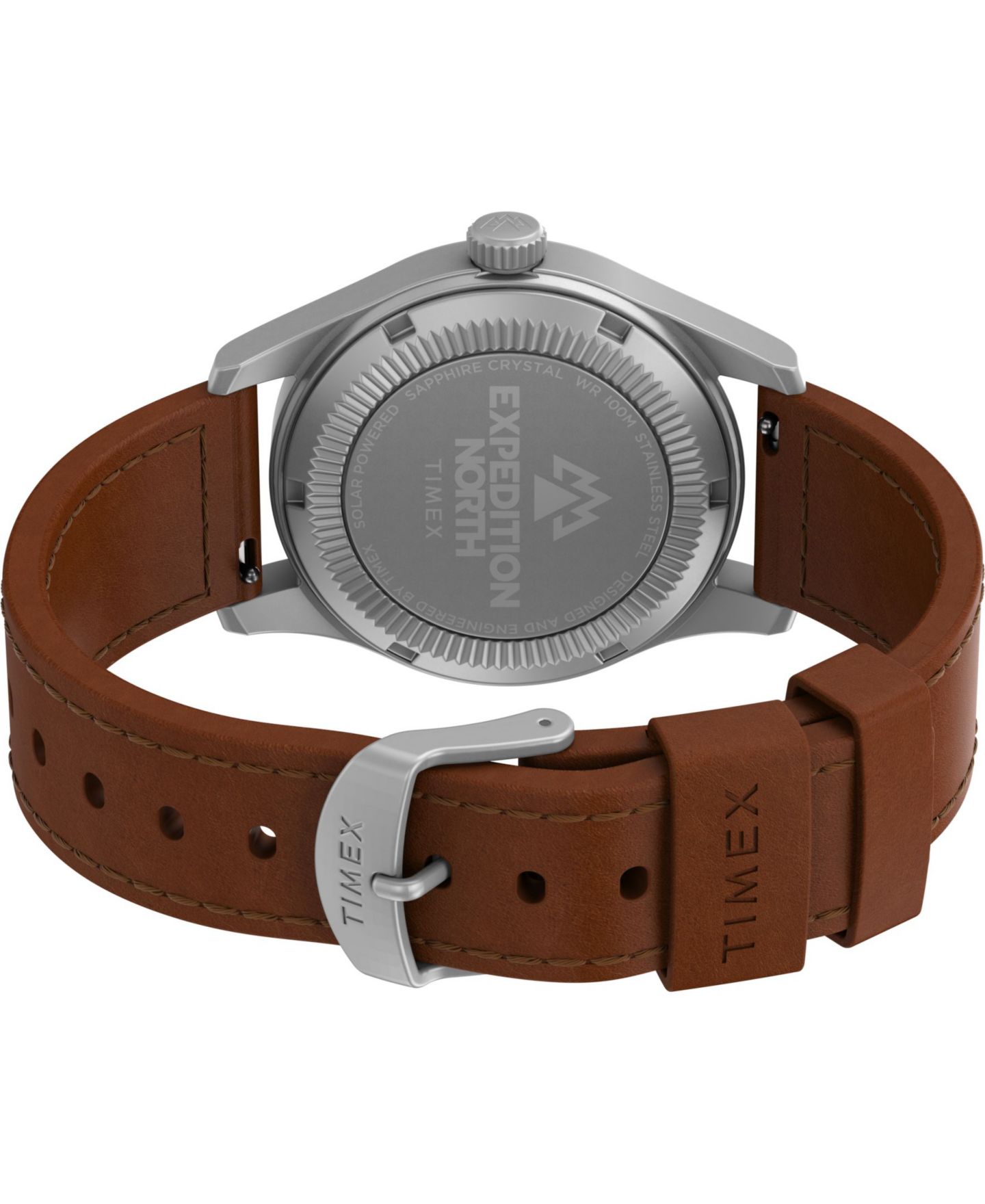 Мужские часы Timex Solar Brown Leather Strap Watch 36 mm — фото 4