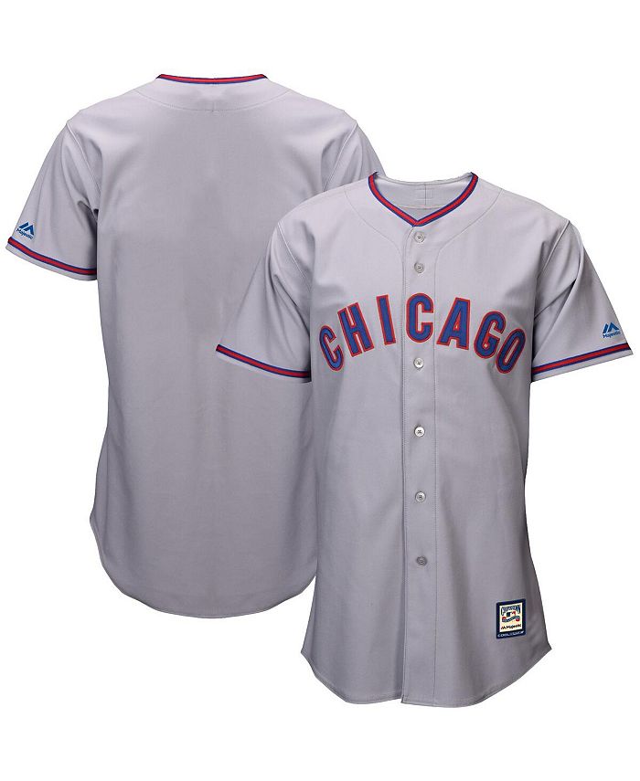 Men's Majestic Gray Chicago Cubs Cooperstown Collection Replica Cool Base  Jersey