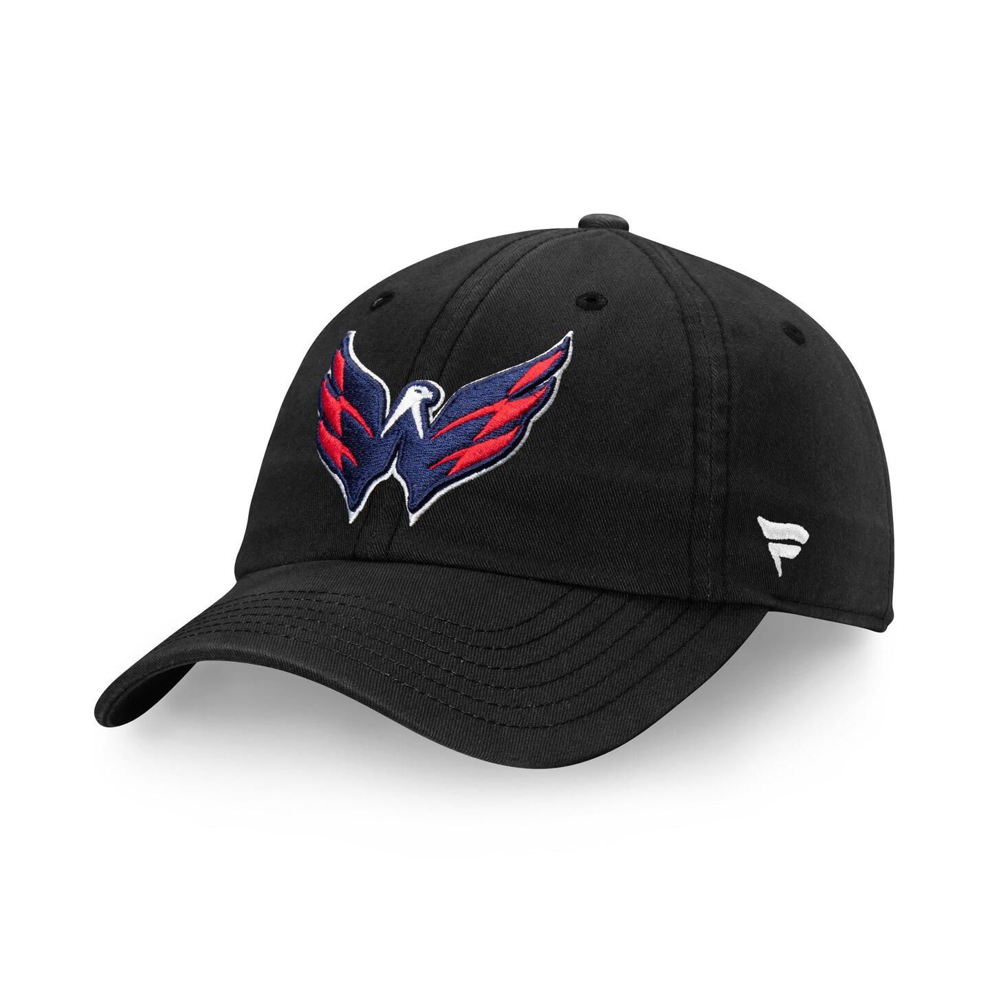 Мужская кепка Fanatics Black Washington Capitals Core Primary Logo Adjustable Hat — фото 1