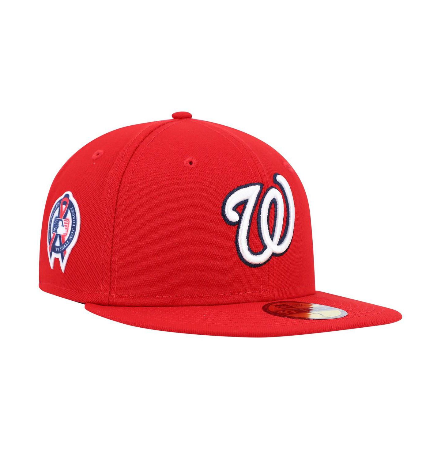 Мужская кепка New Era Red Washington Nationals 9/11 Memorial Side Patch 59FIFTY Fitted Hat — фото 1
