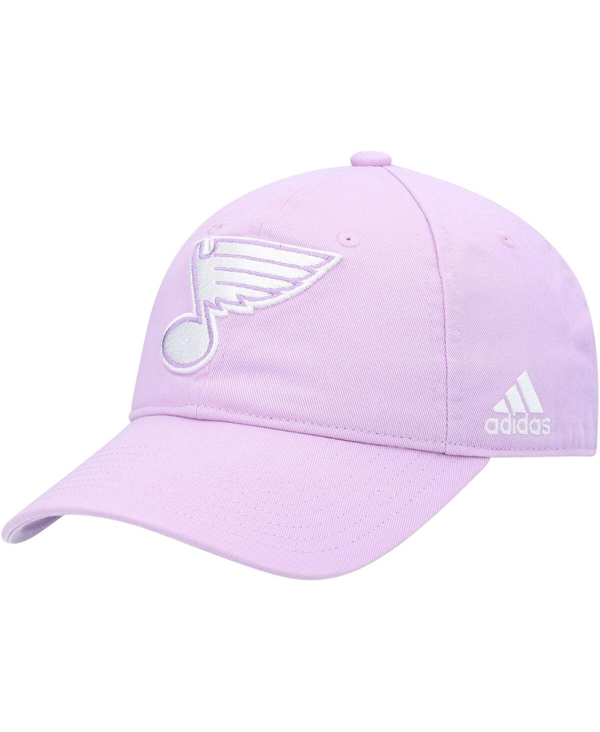 Men'sSt. Louis Blues 2021 Hockey Fights Cancer Slouch Adjustable Hat - Purple