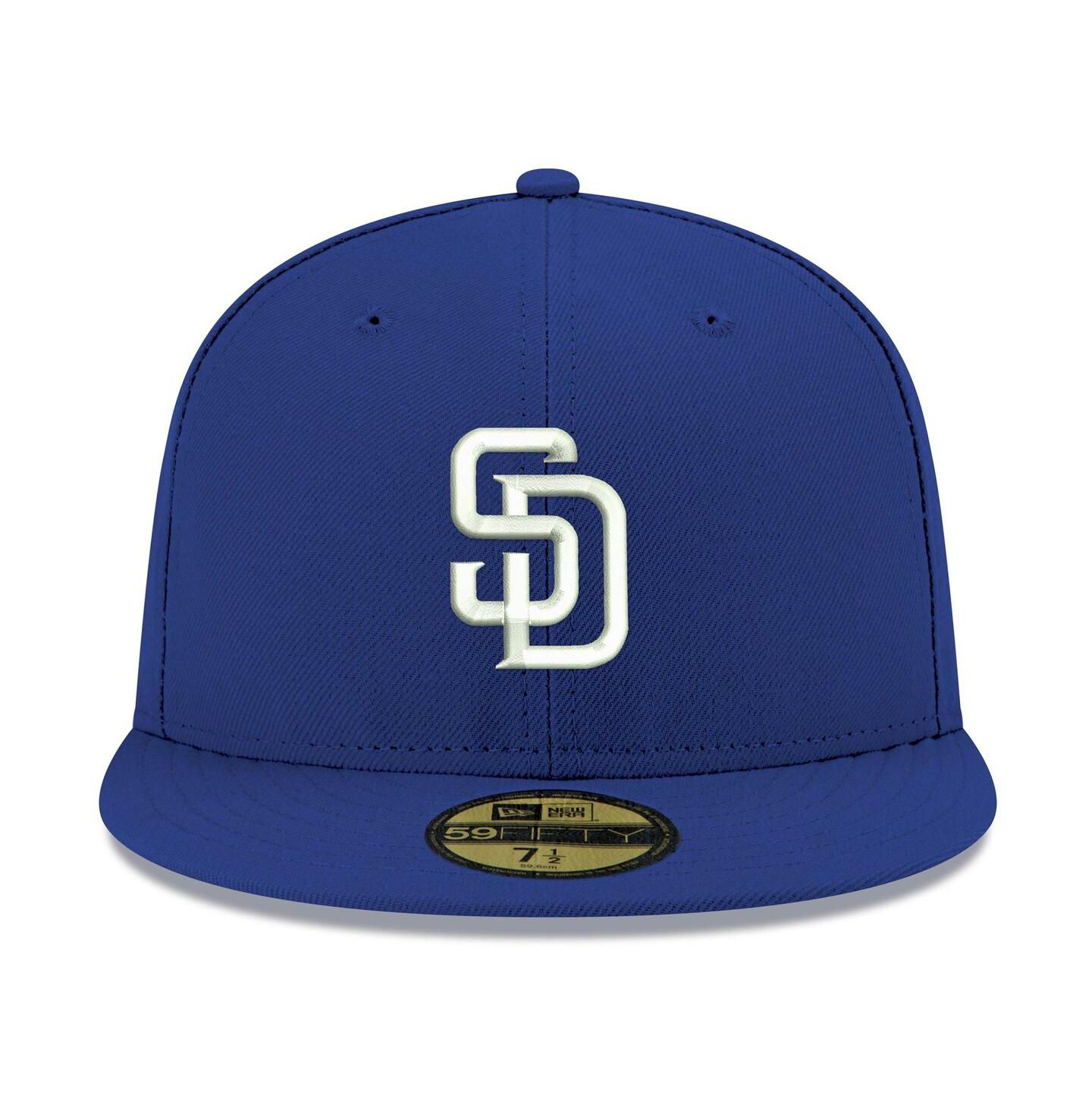 Мужская кепка New Era Royal San Diego Padres Logo White 59FIFTY Fitted Hat — фото 3