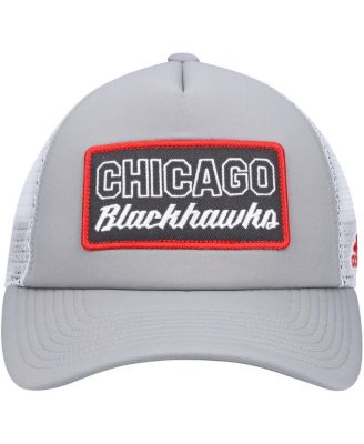 Men's Gray, White Chicago Blackhawks Locker Room Foam Trucker Snapback Hat