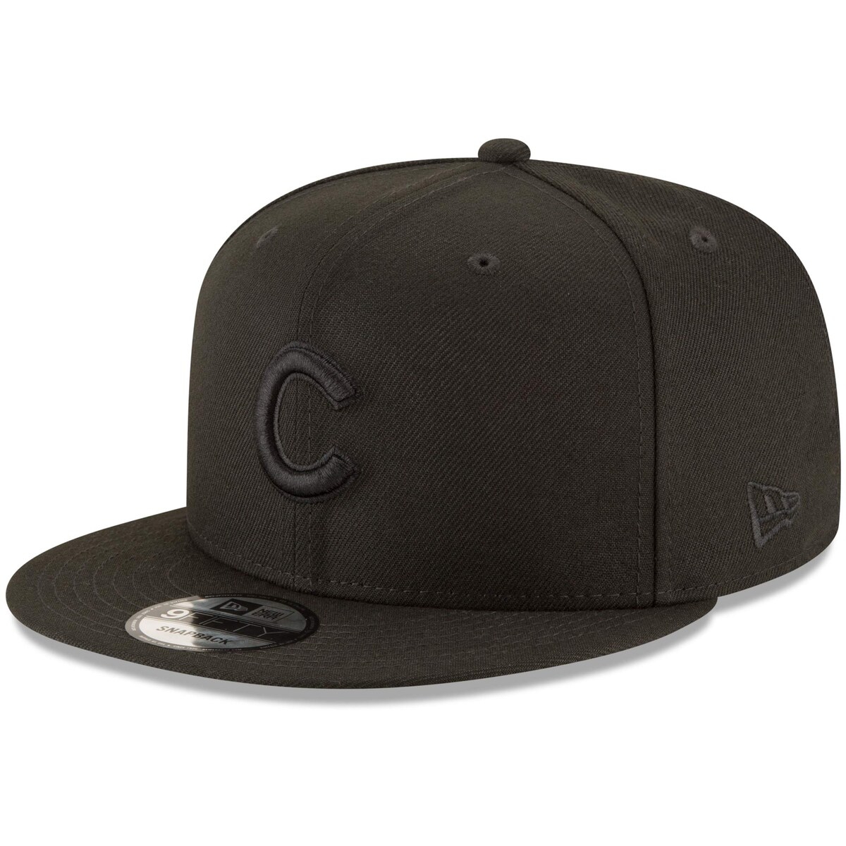 Shop New Era Men's Chicago Cubs Black On Black 9fifty Team Snapback Adjustable Cap