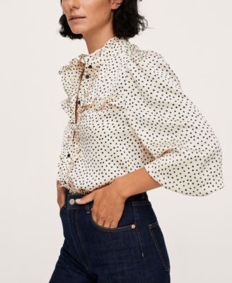 Women's Ruffles Printed Blouse