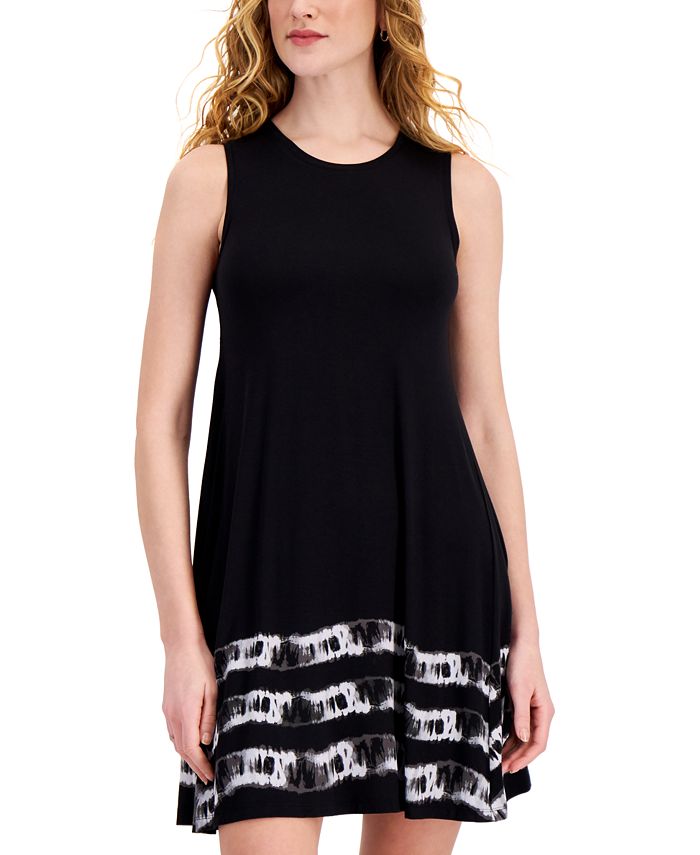 Style & Co Petite Sleeveless TieDye Stripe Flip Flop Dress, Created