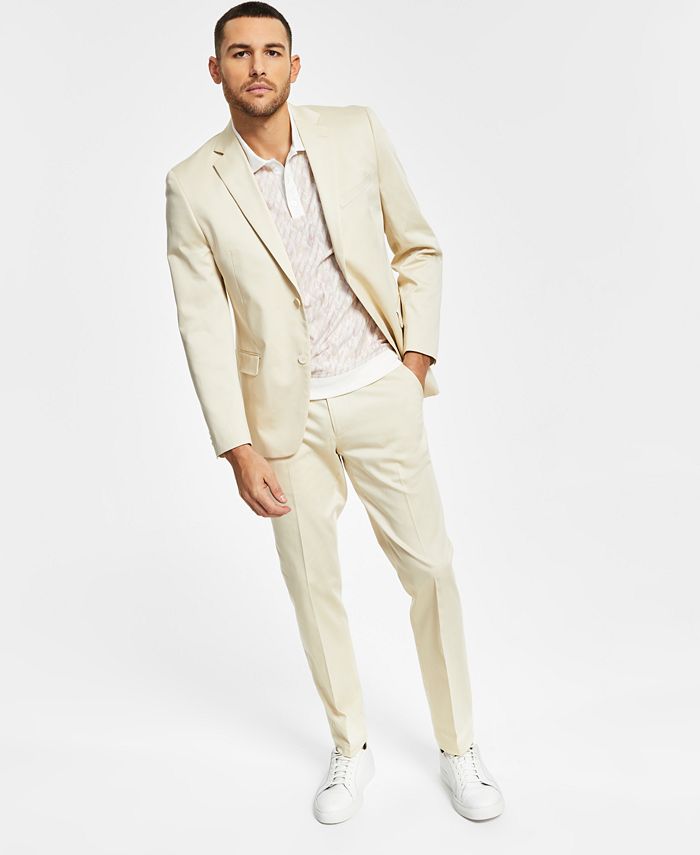 Alfani Men's Slim-Fit Solid Cream Cotton Suit Separates, Created for Macy's  & Reviews - Suits & Tuxedos - Men - Macy's