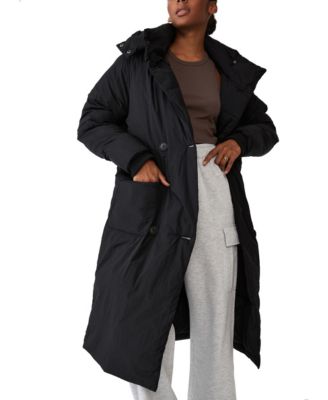 womens puffer trench coat