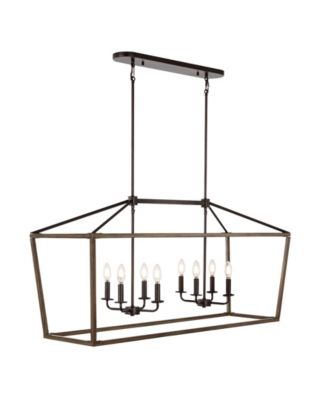 Oriana 8-Light Iron Farmhouse Industrial Lantern LED Pendant