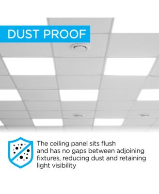40-Watt Dimmable Integrated LED Flat Panel Flush Mount Light with 4400 Lumens 5000K, Set of 2