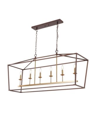 Pagoda Linear 6-Bulb Classic Traditional LED Pendant