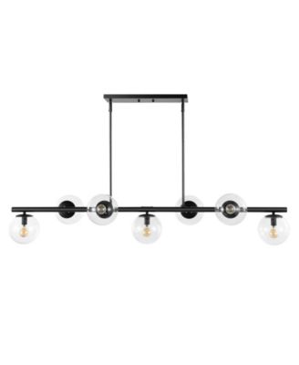 Luca Parisian 7-Light Modern Glam Iron Globe Linear LED Pendant