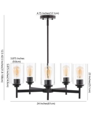 Orpheus 5-Light Farmhouse Industrial Iron Cylinder LED Chandelier