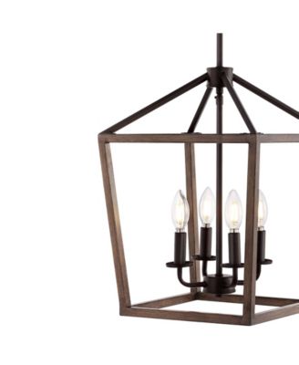 Oria 4-Light Iron Farmhouse Industrial Lantern LED Pendant