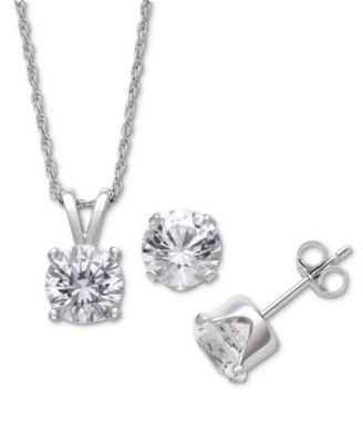 Giani Bernini - Lab-Created Sapphire Earring & Pendant Necklace Set in Sterling Silver