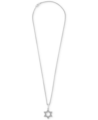 Men's Diamond Star of David 22" Pendant Necklace (1/2 ct. t.w.)