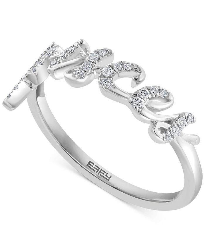 EFFY Collection - Diamond Zodiac Pisces Ring (1/10 ct. t.w.) in Sterling Silver
