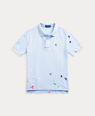 Polo Ralph Lauren Big Boys Paint Splatter Mesh Polo Shirt - Macy's