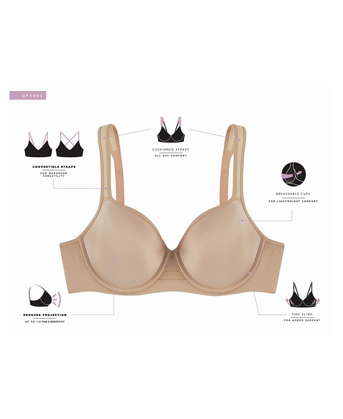 Bali Women's One Smooth U® Ultra Light Minimizer Underwire Bra DF3490