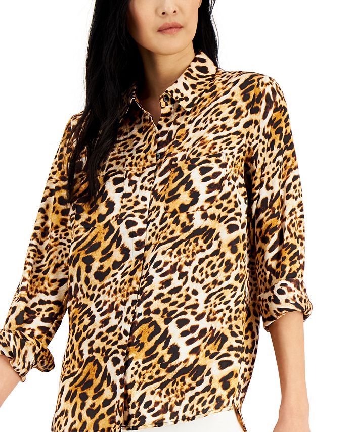 INC International Concepts Women's Printed ButtonDown, Created for